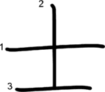 kanji stroke order for 士