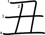kanji stroke order for 丑