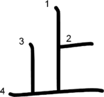 kanji stroke order for 止