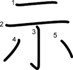 kanji stroke order for 示