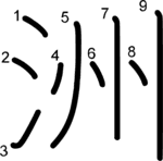kanji stroke order for 洲