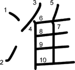kanji stroke order for 准