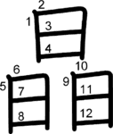 kanji stroke order for 晶