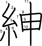 kanji stroke order for 紳