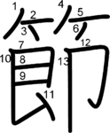 kanji stroke order for 節