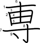 kanji stroke order for 専