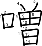 kanji stroke order for 噌