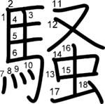kanji stroke order for 騒