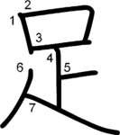kanji stroke order for 足