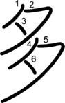 kanji stroke order for 多