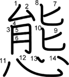 kanji stroke order for 態