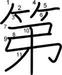 kanji stroke order for 第