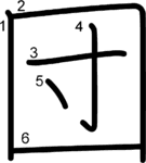 kanji stroke order for 団