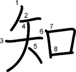 kanji stroke order for 知