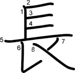 kanji stroke order for 長