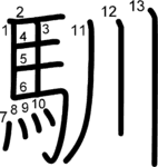kanji stroke order for 馴