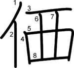 kanji stroke order for 価
