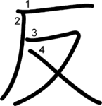 kanji stroke order for 反