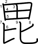 kanji stroke order for 毘