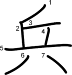 kanji stroke order for 兵