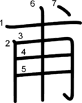 kanji stroke order for 甫