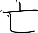kanji stroke order for 亡