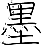 kanji stroke order for 墨