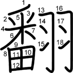 kanji stroke order for 翻