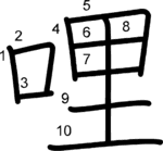 kanji stroke order for 哩
