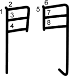 kanji stroke order for 門
