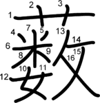 kanji stroke order for 薮