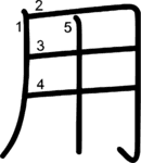 kanji stroke order for 用