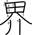 kanji stroke order for 界