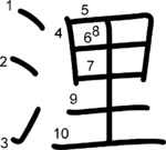 kanji stroke order for 浬
