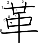 kanji stroke order for 革
