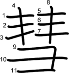 kanji stroke order for 彗