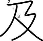 kanji stroke order for 及