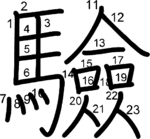 kanji stroke order for 驗