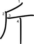 kanji stroke order for 斤