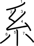 kanji stroke order for 系