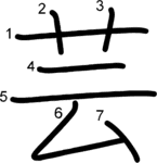 kanji stroke order for 芸