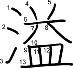 kanji stroke order for 溢