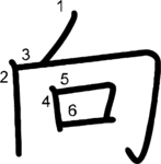 kanji stroke order for 向