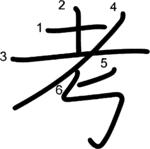 kanji stroke order for 考